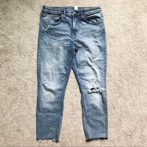 H&M girlfriend jeans coupe distressed 30 medium